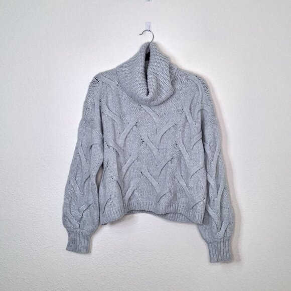 Madewell Cable Turtleneck Sweater Sz S Crop Chunky Preppy Boho Somervell - Picture 1 of 11